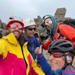 Felix Berg, Xisco López, Gerard Descarrega y Òscar Cadiach durante el tramo final de la subida al Monte Kenia