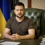 El presidente de Ucrania, Volodimir Zelenski, con su habitual camiseta militar