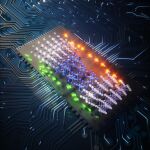 Impresión artística de un chip superconductor