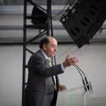 El presidente de Iberdrola, Ignacio Sánchez Galán, interviniendo en la inauguración de la nueva planta de Wallbox, a 20 de abril de 2022, en Barcelona