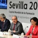 Presentación en rueda de prensa del 22 Congreso Nacional Farmacéutico y el 80 Congreso Mundial de Farmacia, que se celebrarán conjuntamente del 18 al 22 de septiembre en Sevilla. En Madrid (España), a 28 de abril de 2022. CONSEJO GENERAL DE FARMACÉUTICOS 28/04/2022