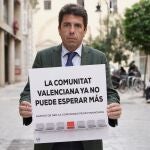 El presidente del Partido Popular de la Comunitat Valenciana, Carlos Mazón, ha presentado hoy la nueva campaña del PPCV para exigir la "inmediata reforma" del sistema de financiación