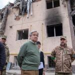 El secretario general de la ONU, António Guterres, visita la capital de Ucrania, Kiev.
