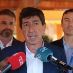 El coordinador autonómico de Ciudadanos, Juan Marín, este domingo en Jerez