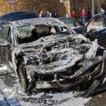 Estado en el que quedó el coche calcinado de Josep Bou