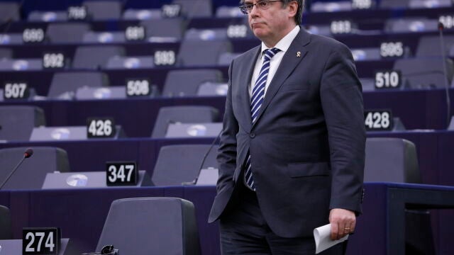 El expresident de la Generalitat Carles Puigdemont en el Parlamento europeo