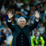 Ancelotti celebra la victoria en semifinales ante el City