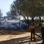 Incendio de chabolas en Lucena