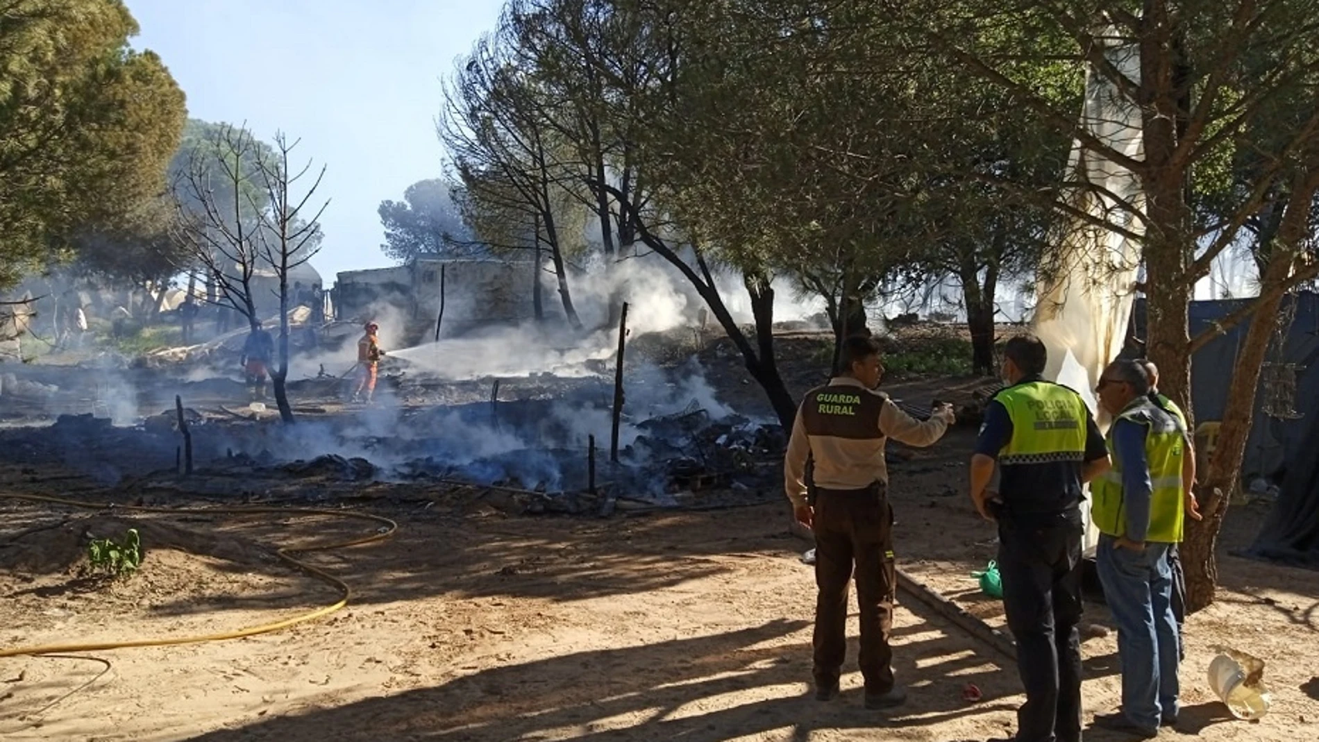 Incendio de chabolas en Lucena