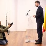 El portavoz de Esquerra Republicana (ERC) en el Congreso, Gabriel Rufián, interviene en una rueda de prensa previa a una Junta de Portavoces en el Congreso de los Diputados, a 10 de mayo de 2022, en Madrid (España). 10 MAYO 2022;JUNTA;PORTAVOCES;CONGRESO;DIPUTADOS Eduardo Parra / Europa Press 10/05/2022