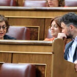 El portavoz de ERC, Gabriel Rufián) durante un debate en el Congreso de los Diputados