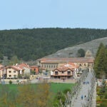Exterior del Monasterio de Santa María la Real situado en Aguilar de Campoo (Palencia) donde se han alcanzado los -6,8 grados esta noche