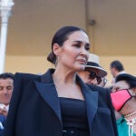 Vicky Martín Berrocal disfrutando de una tarde de toros.