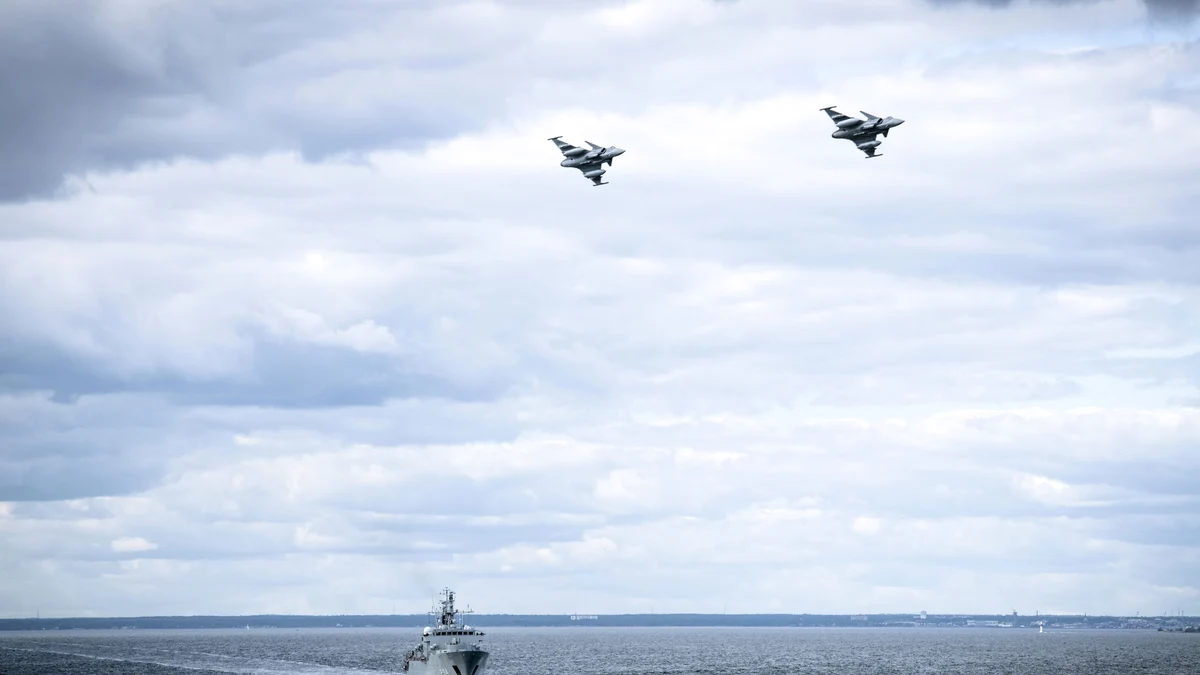 Aviones suecos patrullan el mar Báltico en agosto de 2020