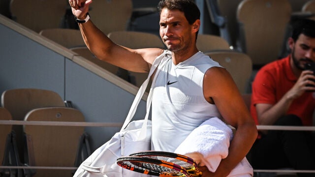 Rafa Nadal, entrando en las instalaciones de Roland Garros