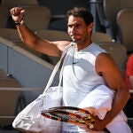 Rafa Nadal, entrando en las instalaciones de Roland Garros