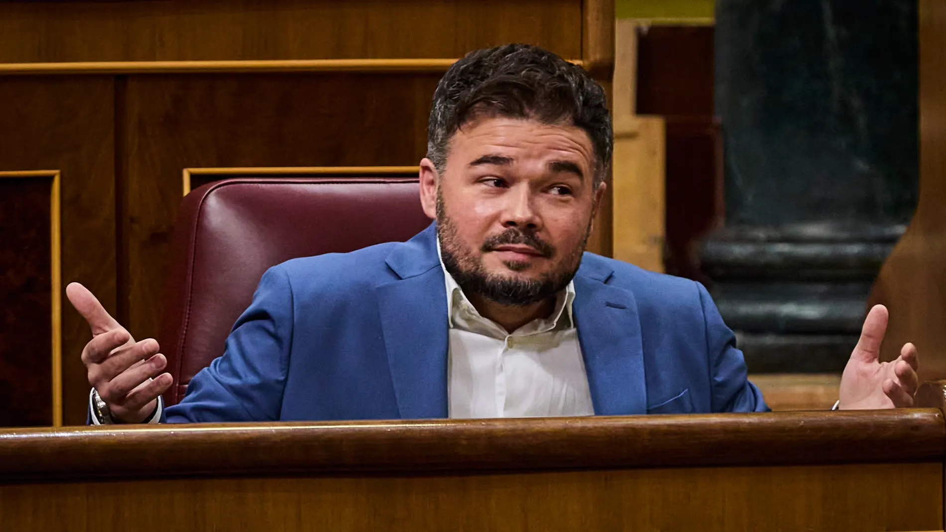 Gabriel Rufian (ERC) durante la sesión de control al gobierno en el Congreso