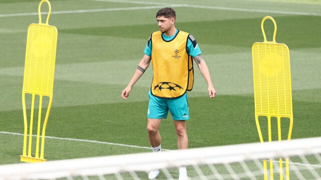 Fede Valverde, en un entrenamiento con el Real Madrid