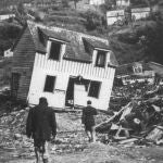 Restos de una casa en el terremoto de Valdivia en 1960