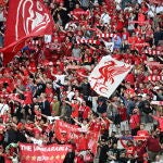 La afición del LIverpool, en el Stade de France