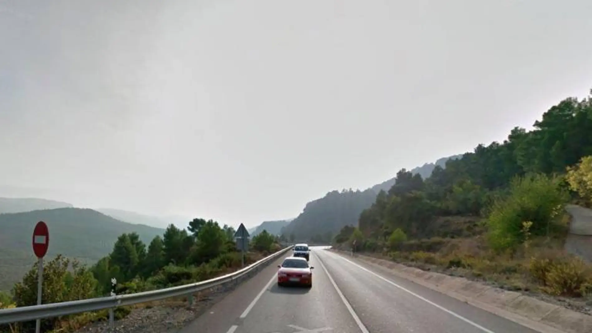Tramo de la carretera en el que tuvo lugar el accidente