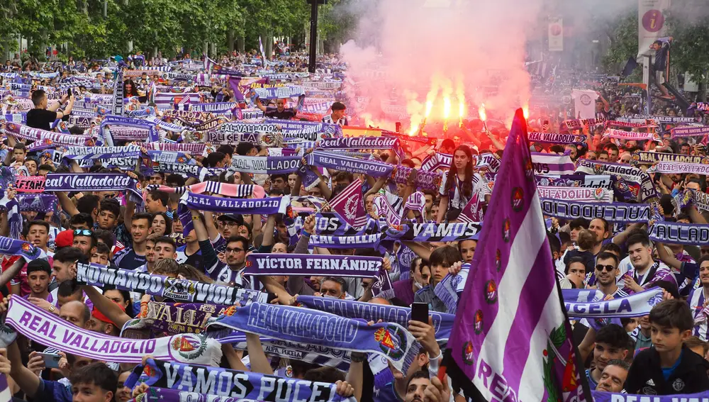 El Real Valladolid celebra el ascenso a Primera División