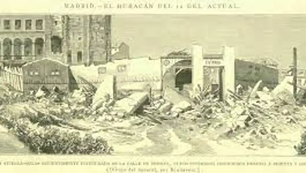 Tornado de 1886. Efectos en la tienda asilo