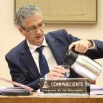 El gobernador del Banco de España, Pablo Hernández de Cos, en la comisión de Asuntos Económicos del Congreso