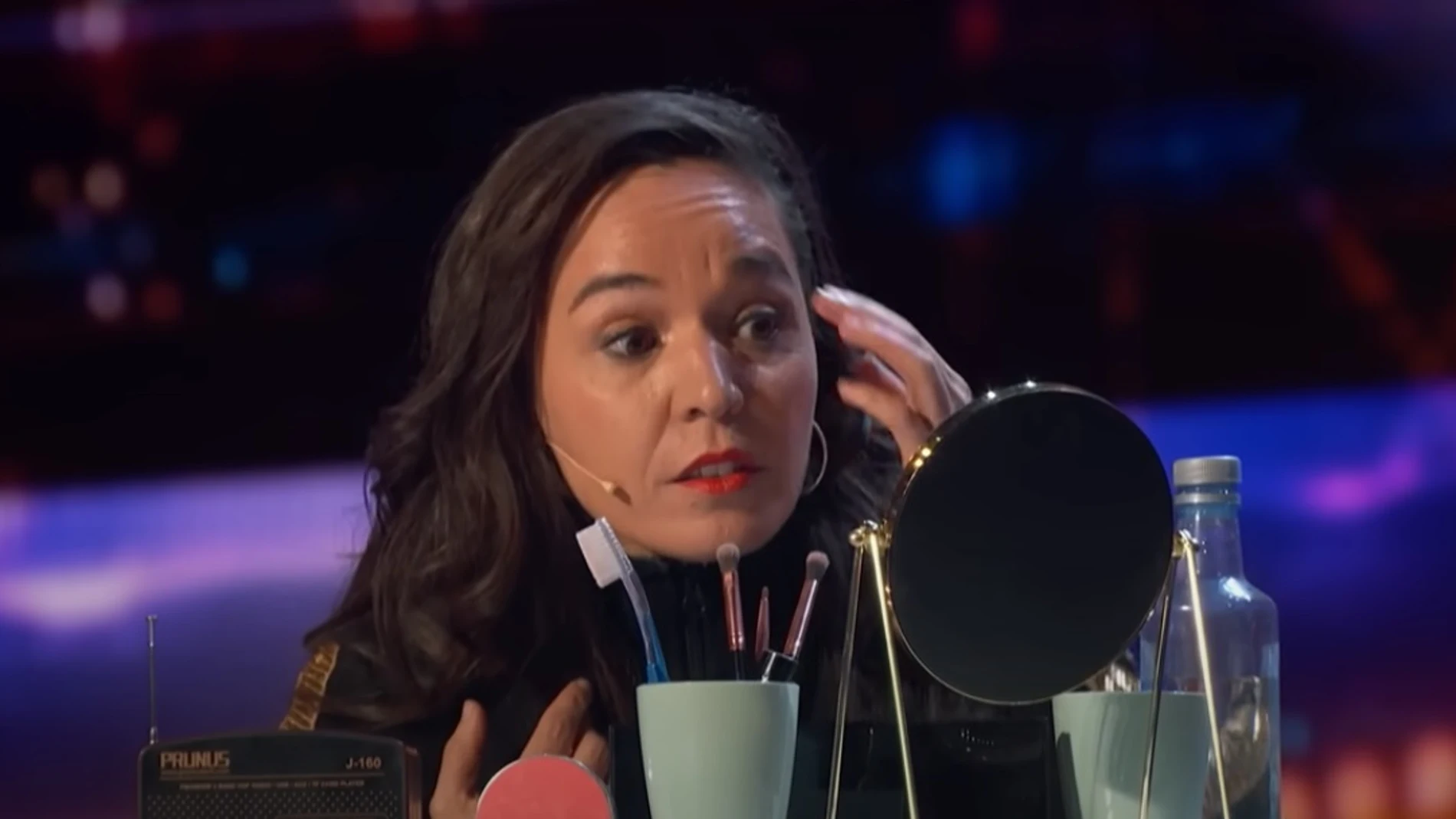 Celia Muñoz durante su número