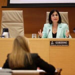 La ministra de Sanidad, Carolina Darias, en la comparecencia frente a la Comisión de Sanidad y Consumo del Congreso, a petición propia, para informar sobre las acciones llevadas a cabo frente a la covid. A 3 de junio de 2022