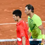 Rafa Nadal y Novak Djokovic en Roland Garros.