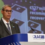El director de la oficina europea antifraude (OLAF), Ville Itala, hoy, en Bruselas