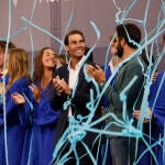 Rafa Nadal, acompañado por Ricky Rubio, en la ceremonia de graduación de la sexta promoción de la Rafa Nadal Academy by Movista