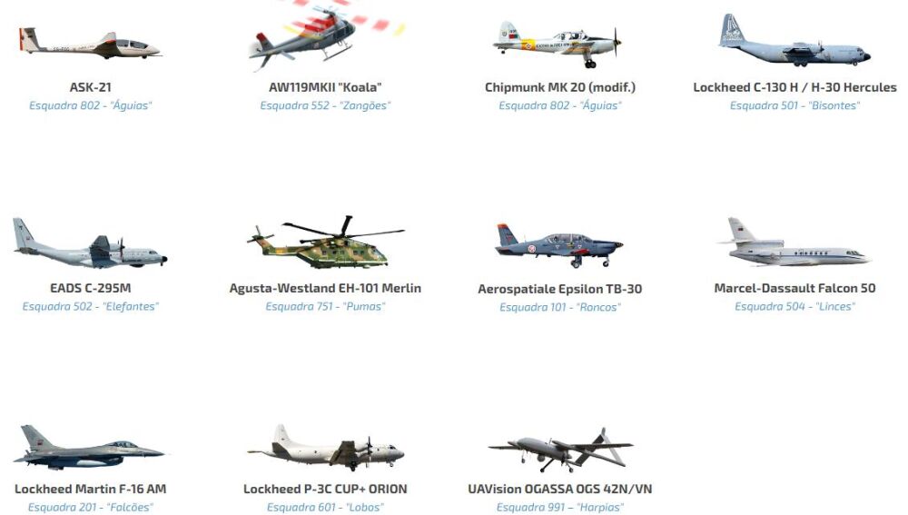 Medios de la Fuerza Aérea portuguesa
