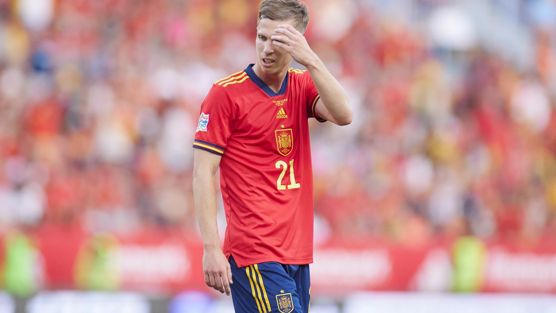 Dani Olmo, en un partido con la selección