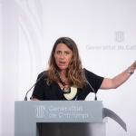 La portavoz del Govern de Cataluña, Patrícia Plaja, durante una rueda de prensa tras el Consell Executiu semanal,