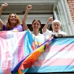 La ministra de Igualdad, Irene Montero; la secretaria de Estado de Igualdad y contra la Violencia de Género, Ángela Rodríguez; y la directora general de Diversidad Sexual y Derechos LGTBI, Boti G. Rodrigo