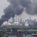 Incendio en el Departamento Químico y Petroquímico de Sinopec en Shanghái.