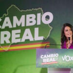 La candidata de Vox a la presidencia de la Junta de Andalucía, Macarena Olona, realiza valoración tras el resultado electoral en el Hotel NH Plaza de Armas, a 20 de junio de 2022 en Sevilla (Andalucía, España) 20 JUNIO 2022 Joaquin Corchero / Europa Press 20/06/2022