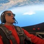 La piloto salmantina Raquel Martín durante la competición de vuelo acrobático