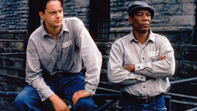 Fotograma de Cadena perpetua, protagonizada por Tim Robbins y Morgan Freeman