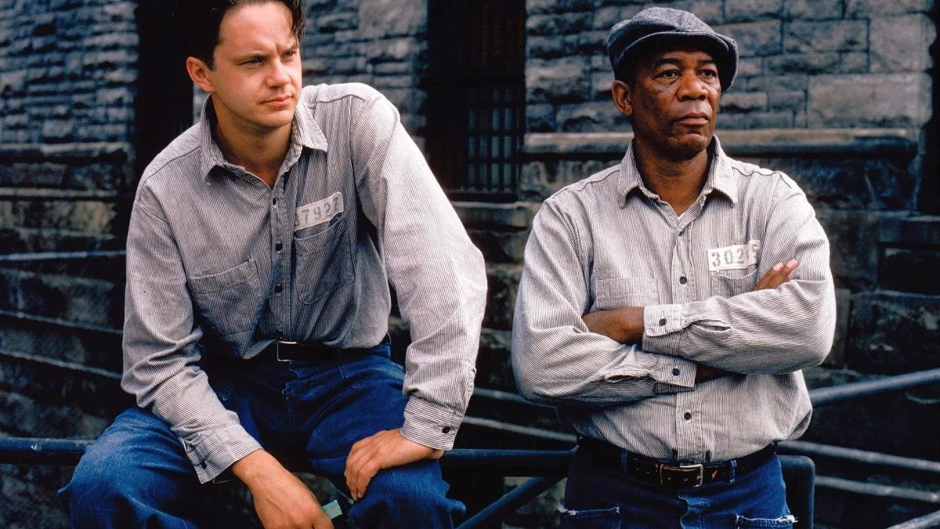 Fotograma de Cadena perpetua, protagonizada por Tim Robbins y Morgan Freeman