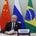 El presidente ruso, Vladimir Putin, durante la 14 edición de la videocumbre BRICS con China como país anfitrión
