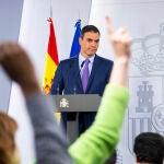 Rueda de prensa del presidente del Gobierno Pedro Sánchez, posterior al Consejo de Ministros extraordinario del sábado