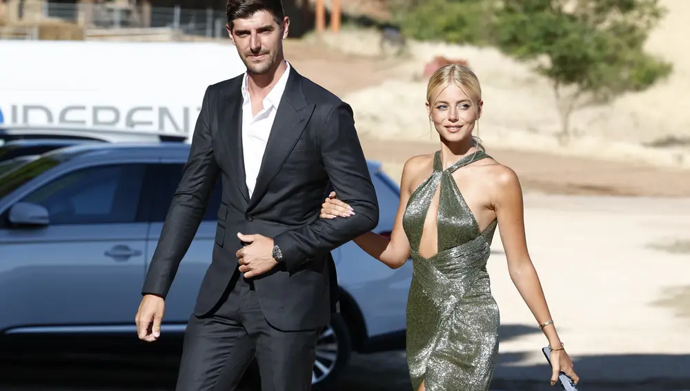 Thibaut Courtois and model Mishel Gerzig during the wedding of Daniel Carvajal and Daphne Cañizares in Ayllón, Segovia on Friday, June 24, 2022.