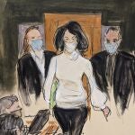 Ghislane Maxwell, en el juicio. (AP Photo/Elizabeth Williams, File)