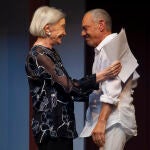 La actriz Núria Espert y el director de teatro Lluís Pasqual, durante la inauguración de la 45 edición del Festival Internacional de Teatro Clásico de Almagro