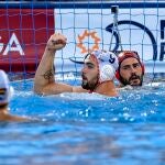 Roger Tahull con la selección española de waterpolo
