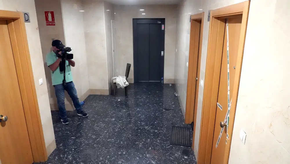 Domicilio en el que se atrincheró el presunto asesino de un varón en Santovenia de Pisuerga (Valladolid)