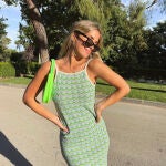 María Pombo con vestido de Mango.